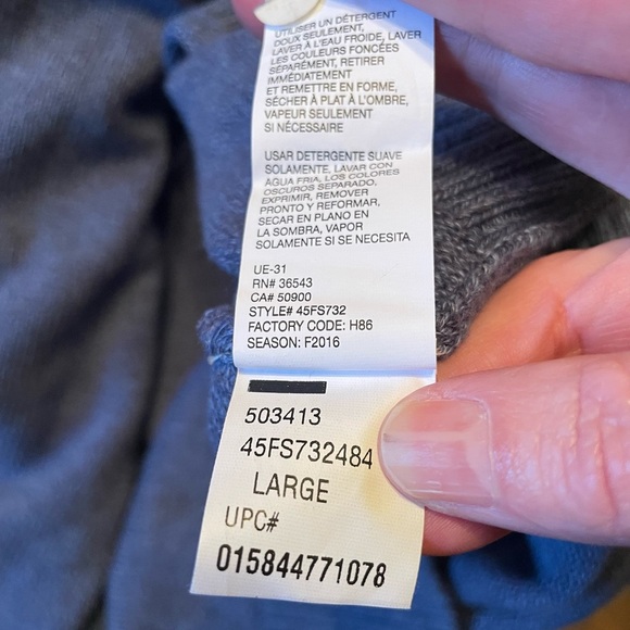 Izod Blue Patterned Men's Sweater - Picture 8 of 8